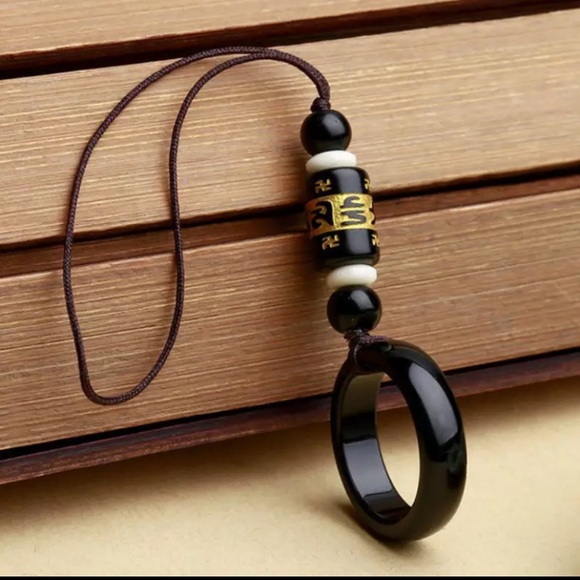 NWOT Mobile Phone Keychain Ring Black - Picture 3 of 5